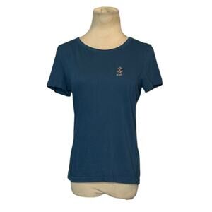 A.P.C. blue pink anchor embroidered short sleeves t shirt size XS
